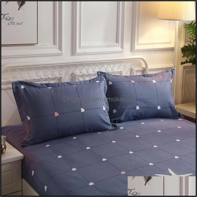 Sheets & Sets 1pcs 100%Polyester Printed Fitted Sheet Mattress Cover Four Corners With Elastic Band Starfish Print Bed Sheet(no Cases)