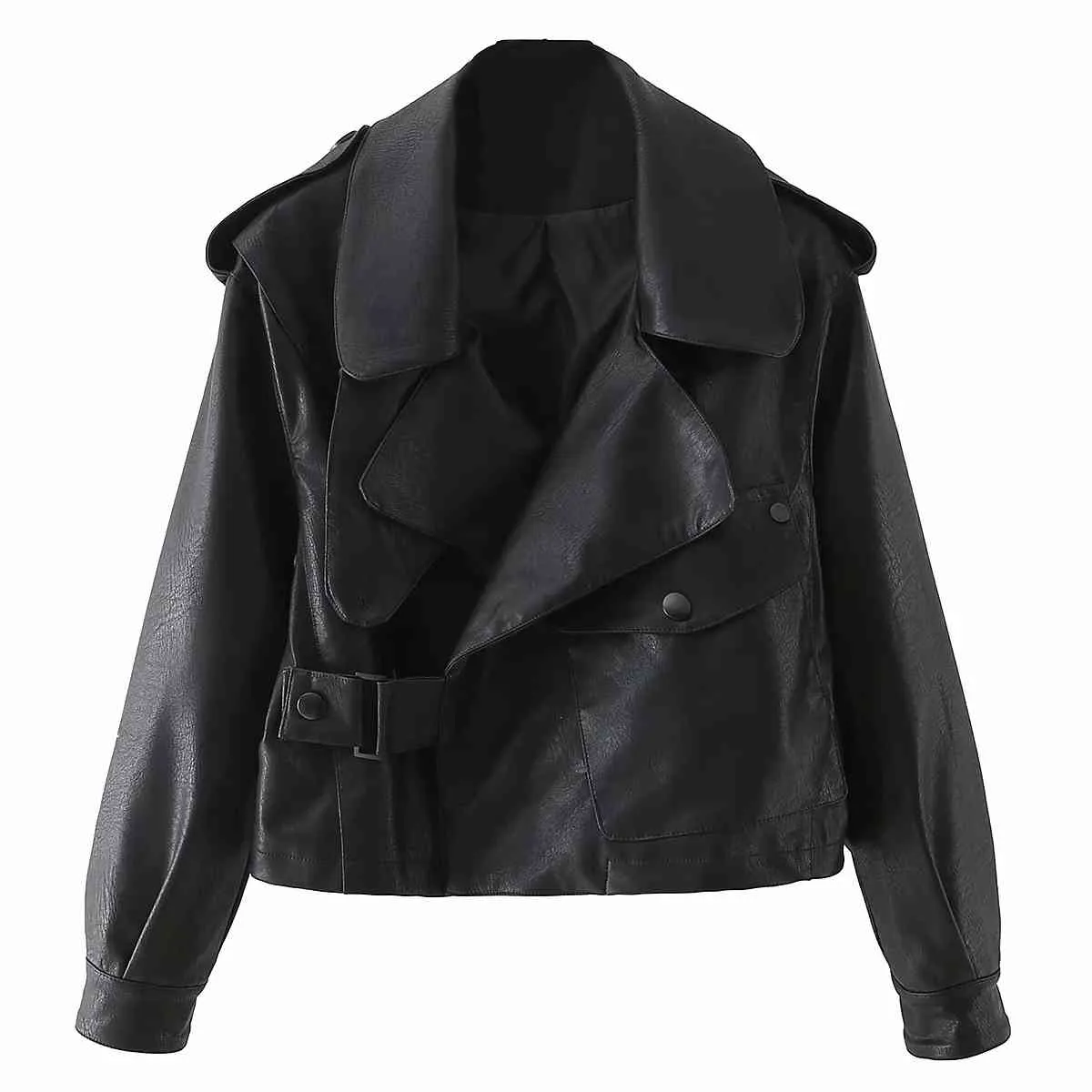 Giubbotti Corti In Ecopelle PU Cappotti Donna Streetwear Biker
