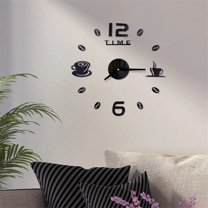 Acrylic Wall Clock DIY Mirror Wall Clock Art Acrylic 3D Mirror Sticker Home Office Decor Unique Gift