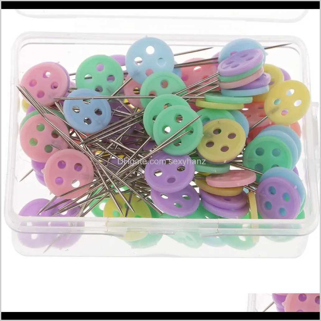 100 piece platsic buttons head sewing pins safety pin for quilting sewing crafts