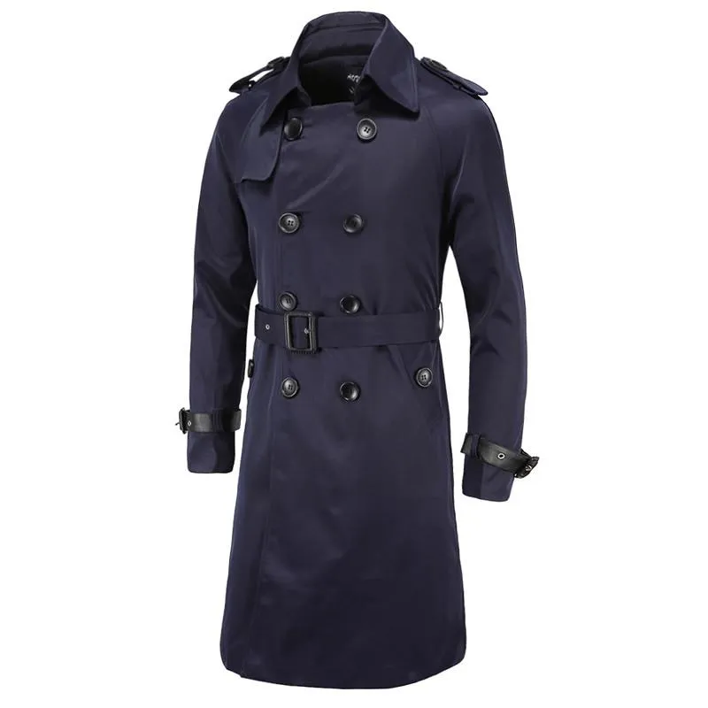 Zoulv 2021 Male Winter Clothing Long Jackets Coats British Style Overcoat Men Trench Coat Classic Double Breasted Men's