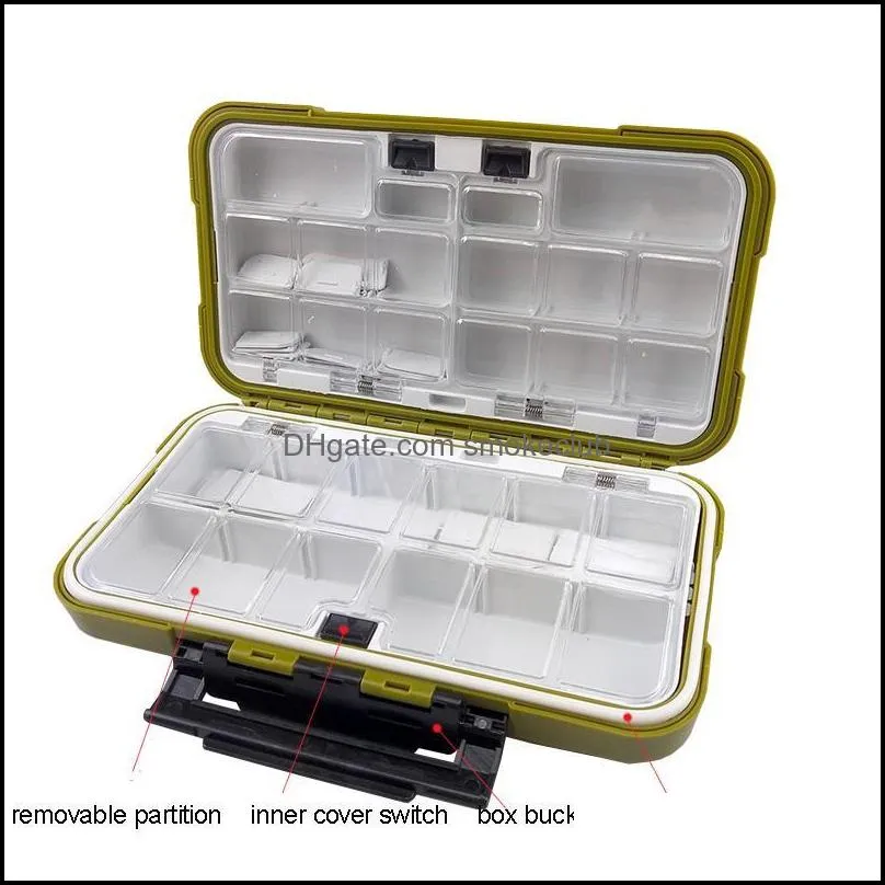 Fishing Tackle Box Waterproof Double Side Bait Lure Hooks Storage Boxes Carp Accessories 30 Compartments B366