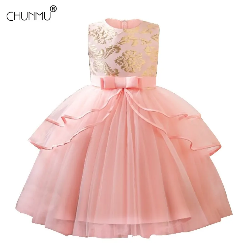 Baby Tutu Princess Dress for Girl Abiti natalizi per feste di compleanno di fiori formali 2 4 6 8 10 anni 210508