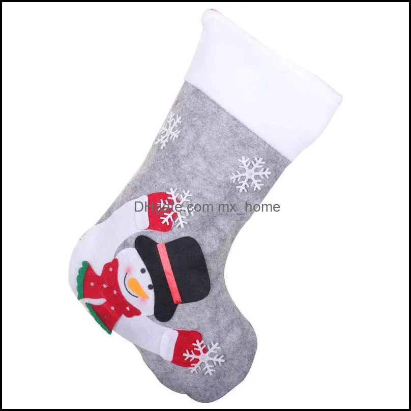 2021 Luminous Christmas Stocking Gift Bag Gray with Lights Christmas Eve Interior Decoration Pendant