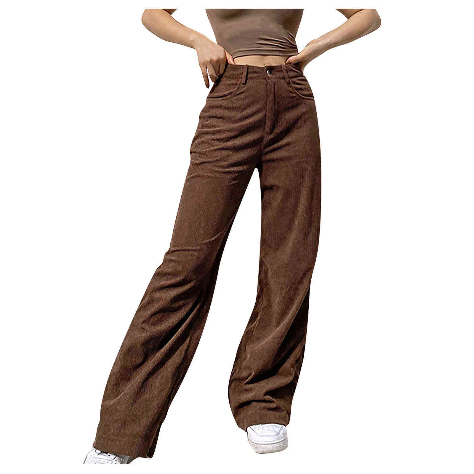 Vintage Corduroy Skater Pants For Women High Waist Brown Ladies Corduroy Trousers With Indie Streetwear Style Baggy Fashion And Teenager Style Style 211124 From Mu01 16.46 DHgate.Com