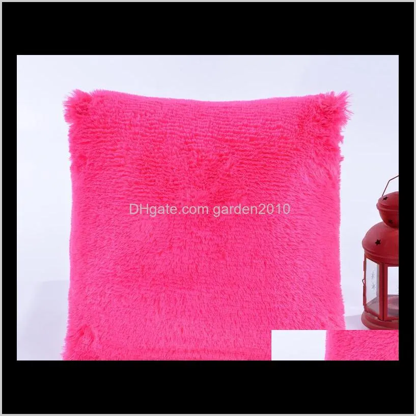 soft candy color plush throw pillow cover faux fur pillowcases for car sofa cushion case bedroom living room pillow case 15 colors