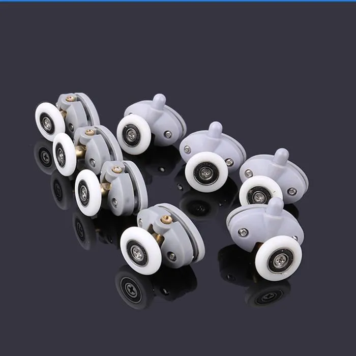 8pcs Butterfly Single Shower Door Rollers/Runners/Wheels/Pulleys 23mm /25mmwheel 4Top And 4 Bottom Room Pulley Other Hardware