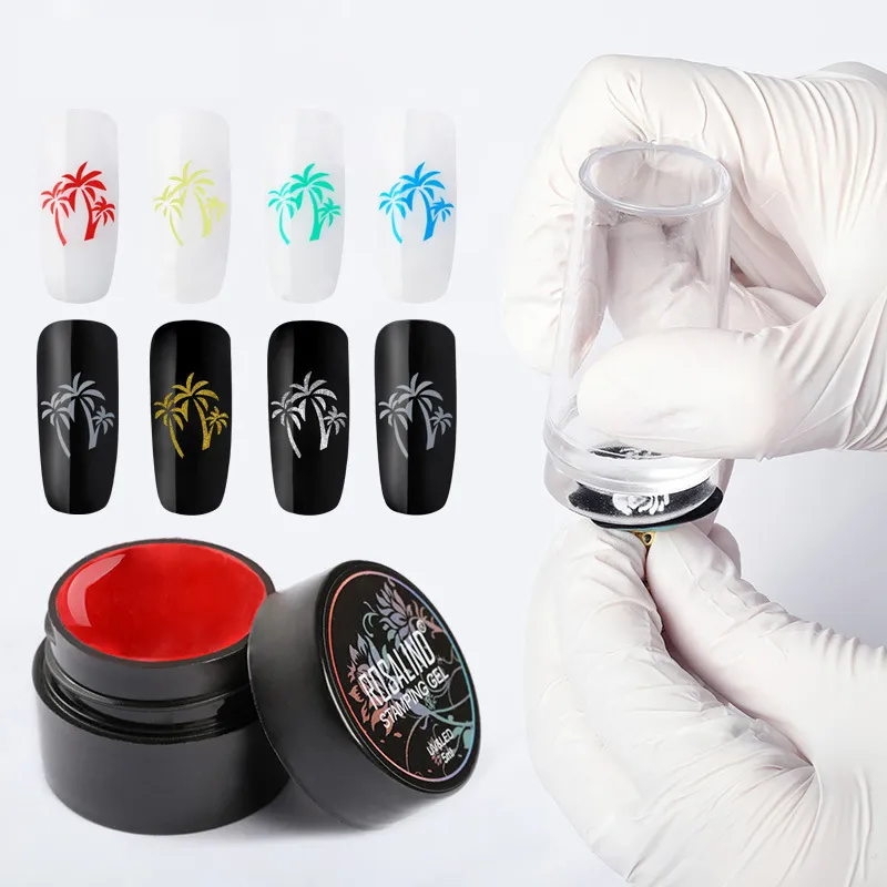 5 ml stämpling gel nagellack suga av semi permanent naglar primer UV geler lack för manikyr konst mallar pigment