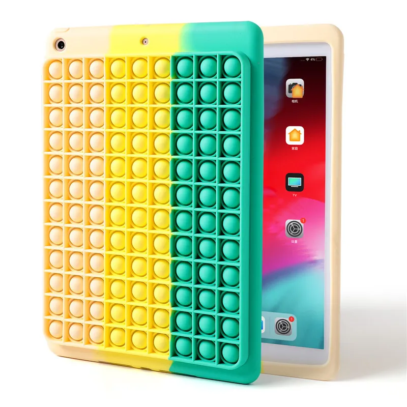 Pop Push Push Bubble Przypadki Przewijanie Osłony stresu Fidget Silikonowa pokrywa do IPAD Pro 11 AIR 4 10.9 10.2 100 sztuk / partia