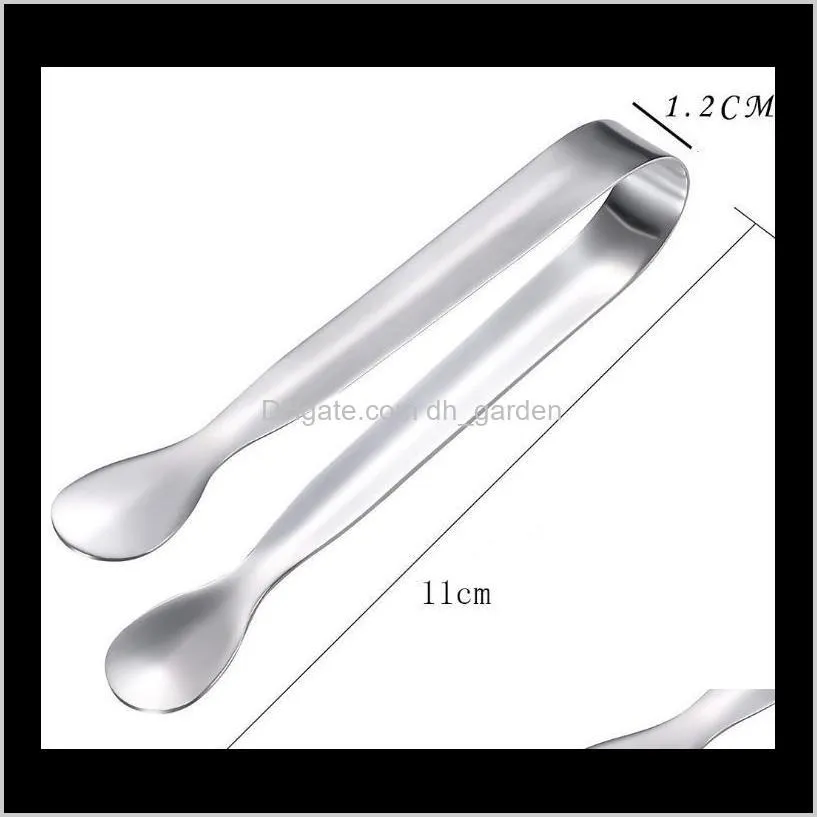 stainless steel ice tongs with smooth edge coffee sugar clip multifunction mini ice cube clamp teacup clips kitchen bar tools sn2366