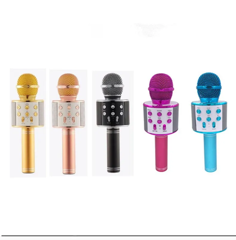 Nieuwe Microfoon Draadloze Bluetooth USB Professionele Condensator Karaoke Mic Stand Radio Luidspreker Mikrofon Studio Recording
