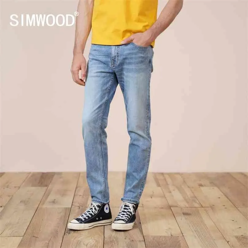 春の夏のスリムフィットジーンズ男性の基本的なカジュアルデニムズボンプラスサイズのブラン​​ドの服sk130149 210716