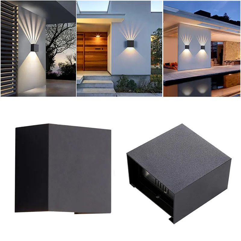 Lâmpadas de parede internas e externas para decoração arandelas à prova d'água varanda luminárias LED luminárias modernas para cima e para baixo com ângulo ajustável