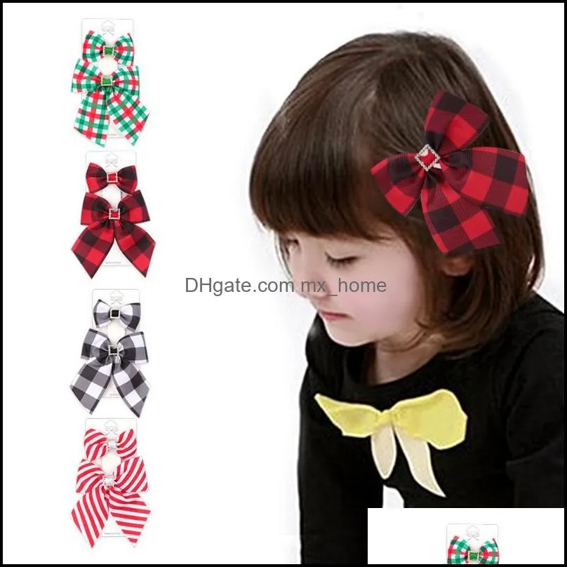 Hair Accessories Girls Bow Plaid Clip For Sweet Printed Side Bangs Hairpin Fashion Kids Party Pinzas Para El Pelo