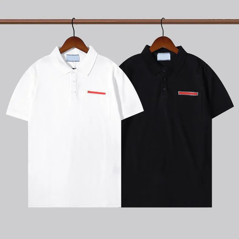 남성 디자이너 폴로 줄무늬 T 셔츠 21SS HOMME 여름 폴로 셔츠 셔츠 편지 인쇄 티셔츠 하이 스트리트 트렌디 한 짧은 슬리브 셔츠 탑 티 M-2XL 화이트 블랙