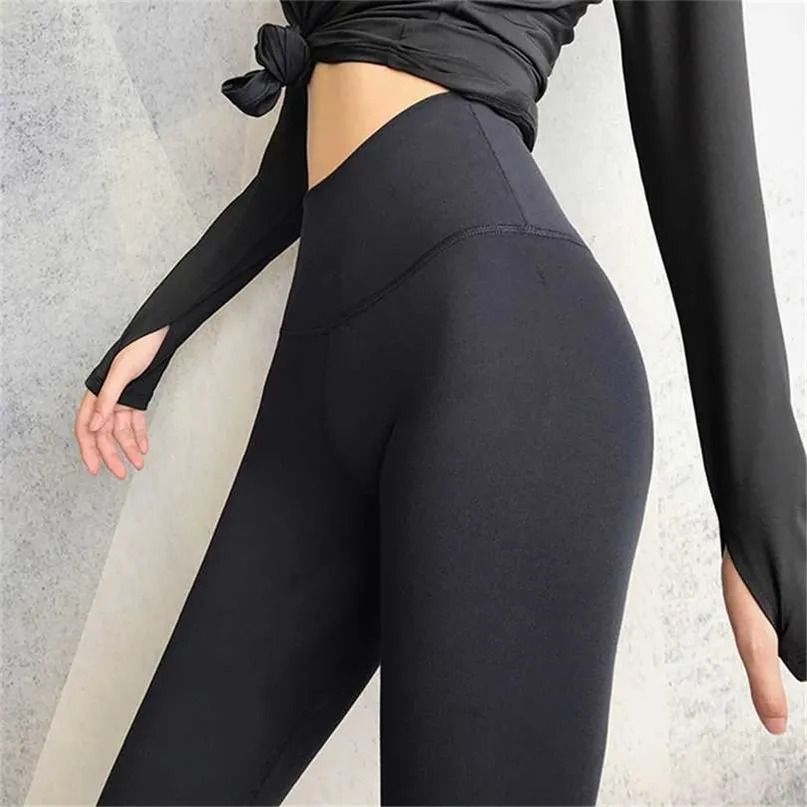 Solida kvinnor leggings push up for gym fitness hög midja sport casual leggins feminina 211204