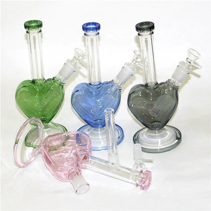 Bong in vetro mini piattaforma petrolifera dab rigs spessi tubi colorati per narghilè con tubi per fumare ciotole maschili da 14 mm