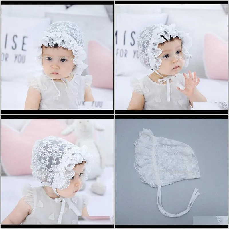 New Cute Lace Bonnet Baby Hat Photo Props Flower Summer Baby Accessories Girl Sun Hat Breathable Cotton Infant Bonnet Caps H863S