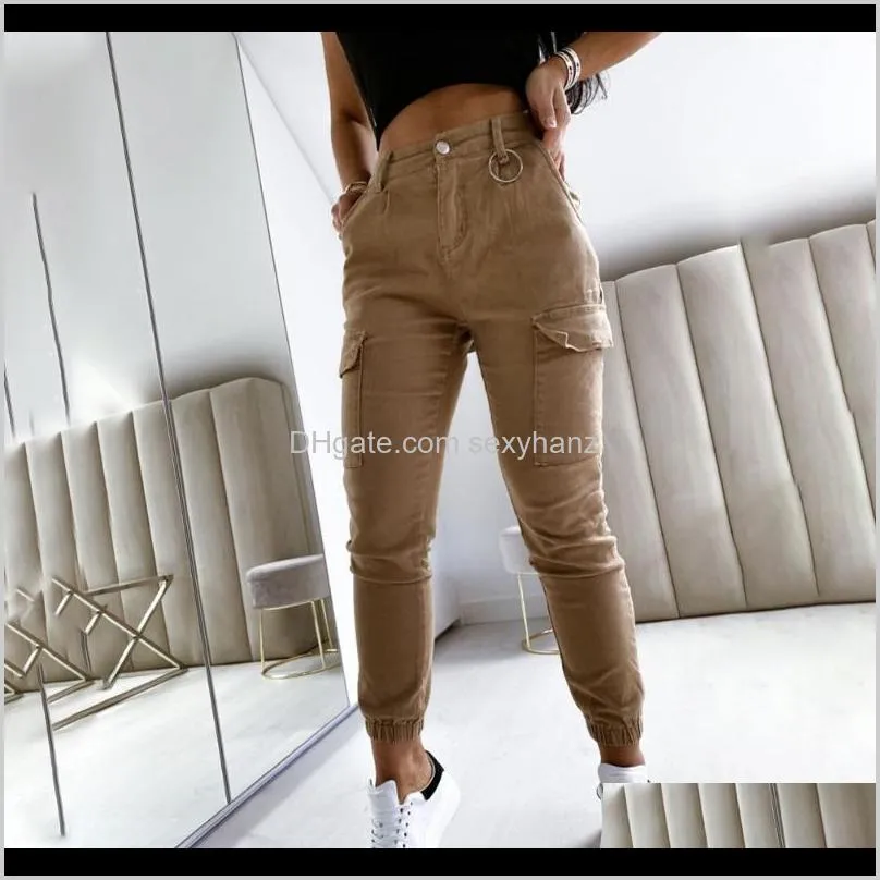 cargo pants for womens 2020 summer khaki casual multi pockets harem tactical trousers joggers long pants harajuku