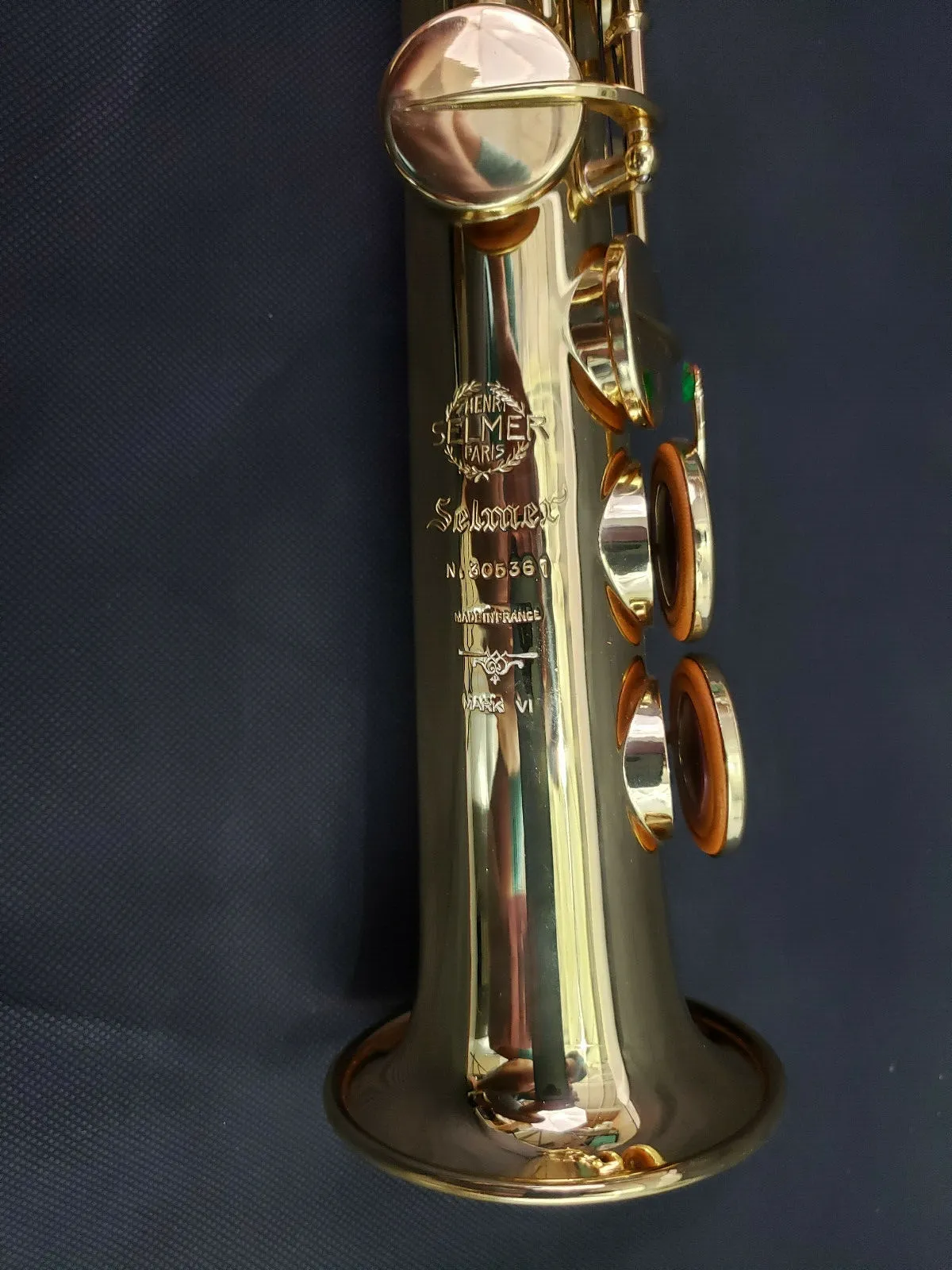 95% Kopiera Mark VI Sax Model Gold Lecqued B Flat sopran Saxofon med tillbehör