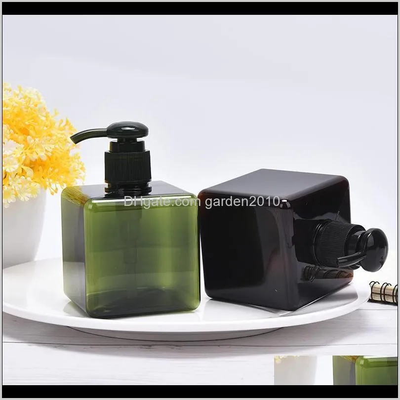 250ml transparent plastic liquid soap bottle square push shampoo hand sanitizer dispenser bottle