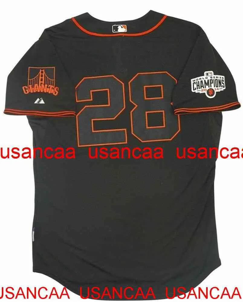 Cosido # 28 BUSTER POSEY negro JERSEY Throwback Jerseys Hombres Mujeres Jóvenes Béisbol XS-5XL 6XL