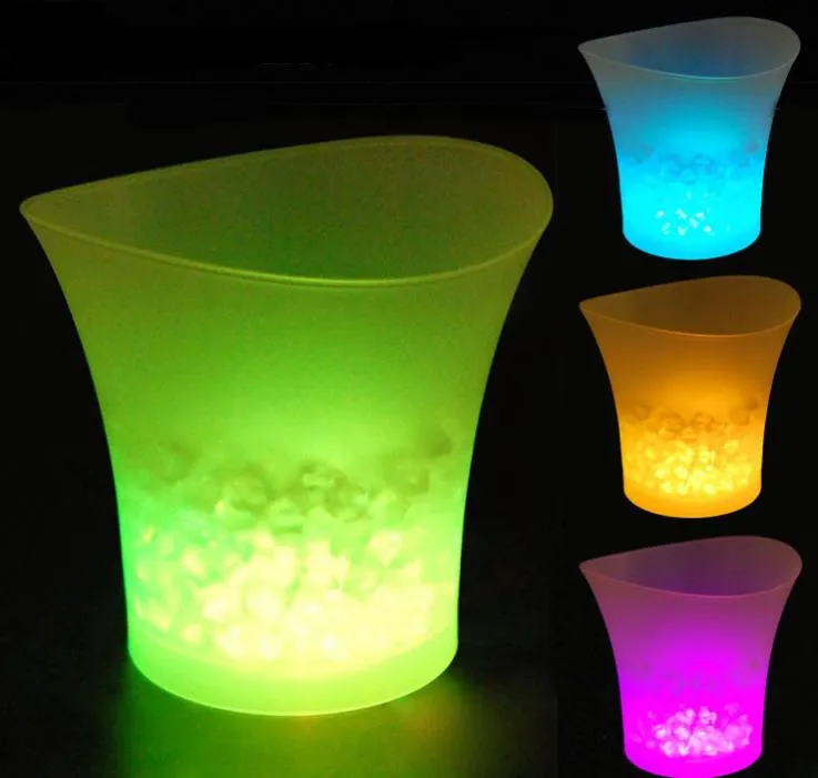 5L Waterproof Plastic LED Ice Bucket Color Changing Bars Nightclubs LEDs LIGHT Beer Buckets Bar Night Party SN2381