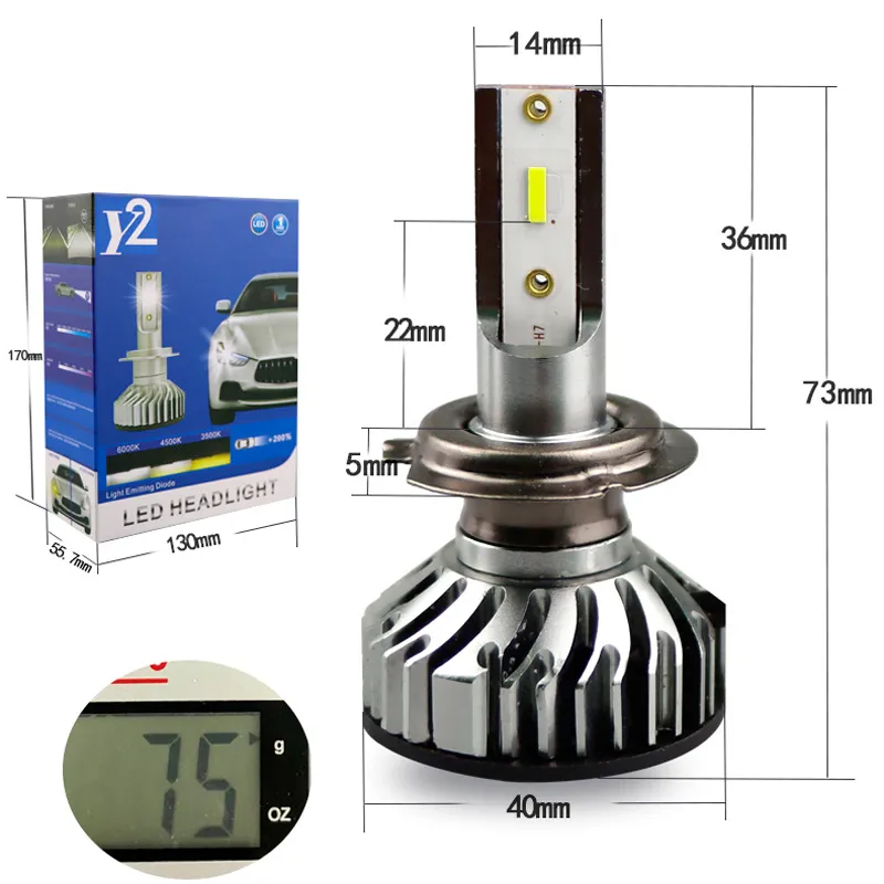 Lot 2 Ampoules LED Phare H4 60W 6000K/3000K Bicolores - Feux Croisement Antibrouillard étanches IP68