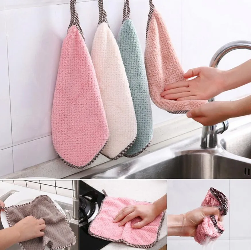 Household Kitchen Rags Gadgets Microfiber Towel Cleaning Cloth Non-stick Oil Thickened Cleaning Cloth Can Absorb Washing