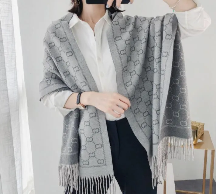 Stylish Women Cashmere Scarf Full Letter Printed Scarves Soft Touch Warm Wraps With Tags Autumn Winter Long Shawls