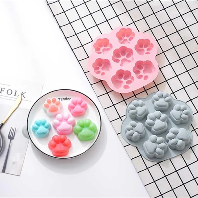 Cakes Tools Cat Claws Silicone Molds Mousse Cake Mold Dog Claw Jelly Pudding Grinding Tool Glue Dropping DIY Manual Soap Mold