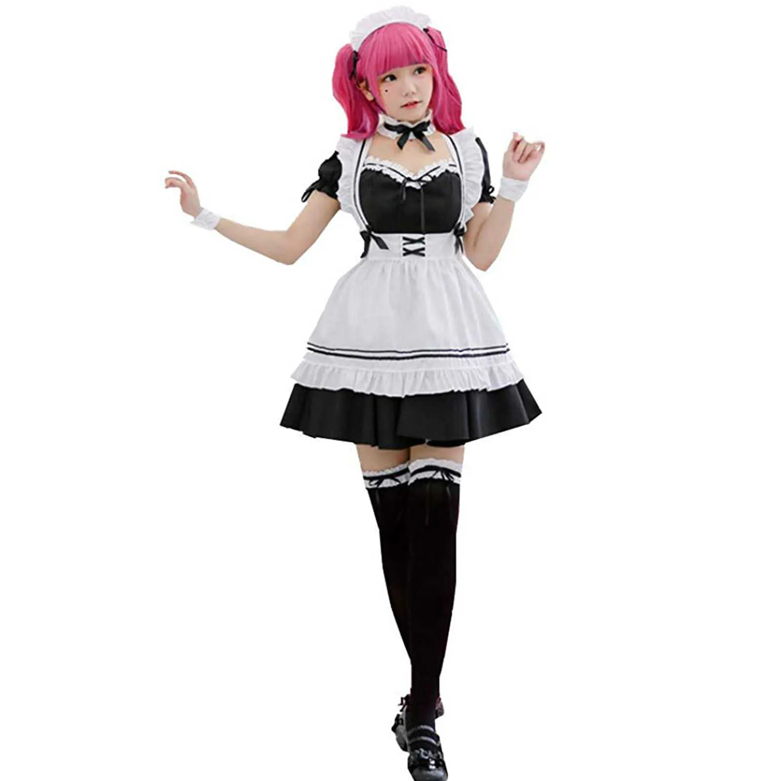 Sweet Lolita Dress French Maid Costume For Women Sexy Mini Pinafore ...