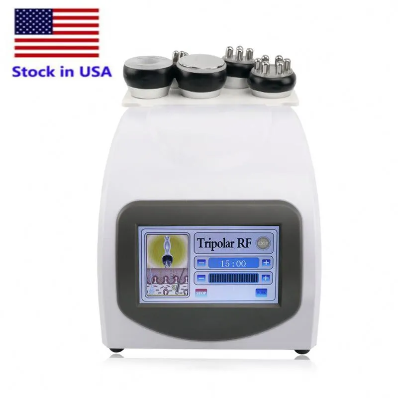 Stock aux États-Unis 40K Cavitation ultrasonique 5 en 1 Minceur Pressothérapie sous vide Graisse Tripolaire RF Élimination de la cellulite Body Shaping Salon Spa Beauty Machine