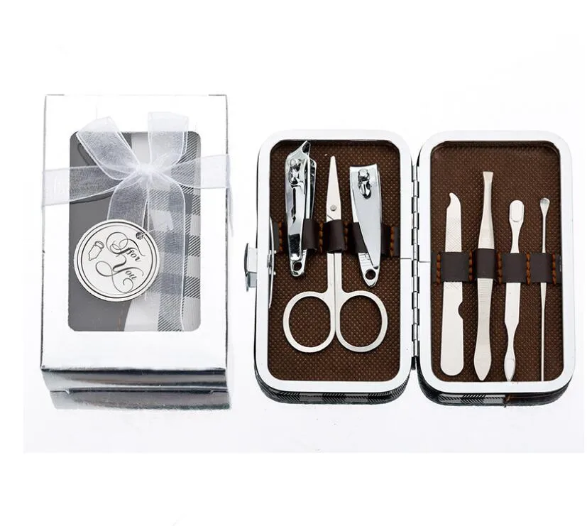 Manicure Set Nail Clippers Pedicure Kit Party Favor Stainless Steel Gift with Beautiful Case Presents For Baby Shower Guest Giveaways