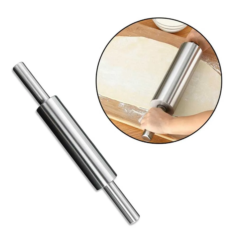 Stainless Steel Rolling Pin Non-stick Dough Roller for Pastry, Pizza ...
