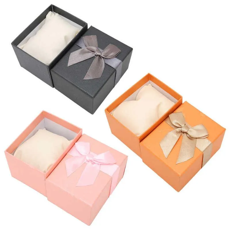 Sieradenzakken, tassen verpakking Joowerly box horloge opslag bowknot case cadeau voor kerstjubileum verjaardag