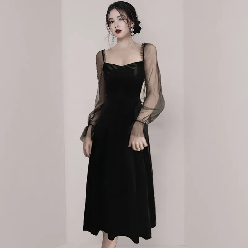 Velvet mid length best sale dress