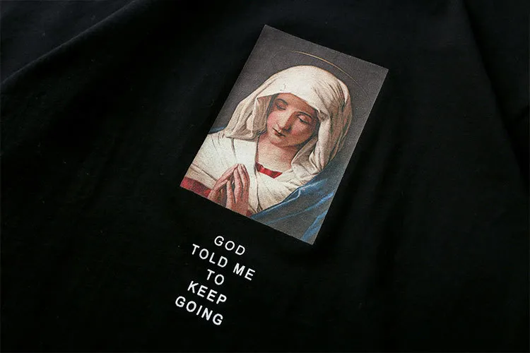 Virgin Mary Printed Short Sleeve T Shirts 7