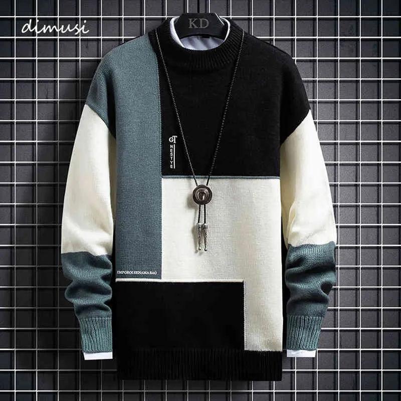 Dimusi Outono inverno homens caixas de cashmere moda quente magro ajuste pulôver camisola homem homem de lã malha jumper pulôveres roupas