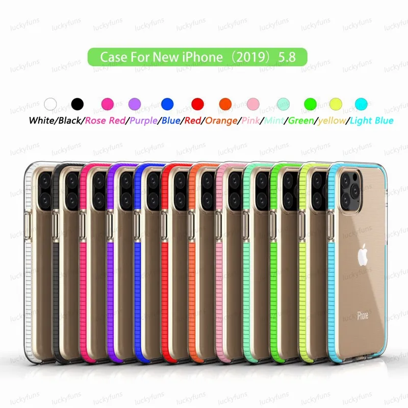 Cyberstore Two-tone Clear TPU Cell Phone Cases Hybrid Armor Shockproof Cover For iPhone 11 12 Pro Max Xs XR Samsung Note 10 S10 case