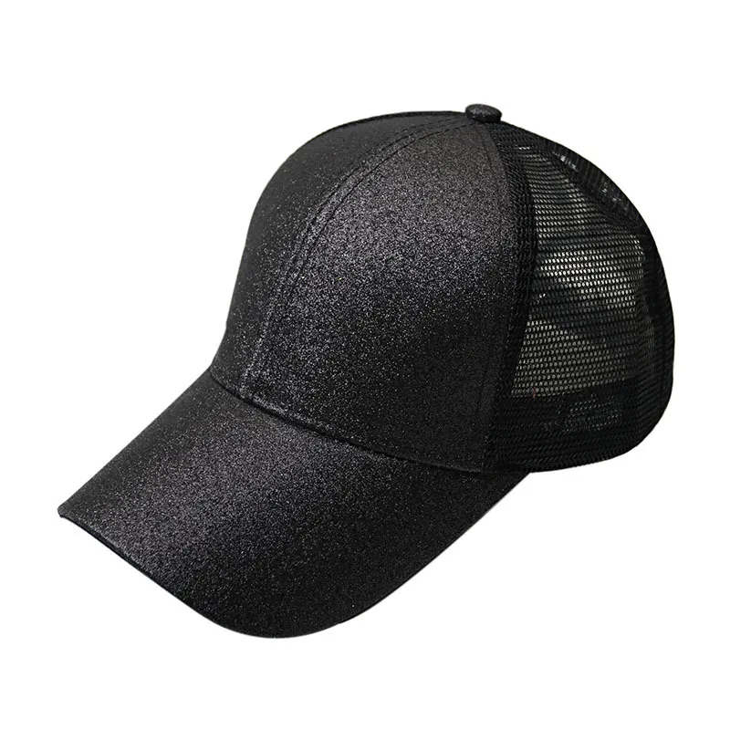 Ponytail Hat Fluorescence Sequin Anti-Sweat Breathable Mesh Favor Caps Adjustable anti-uv Hats Sport Baseball Cap ZYY931