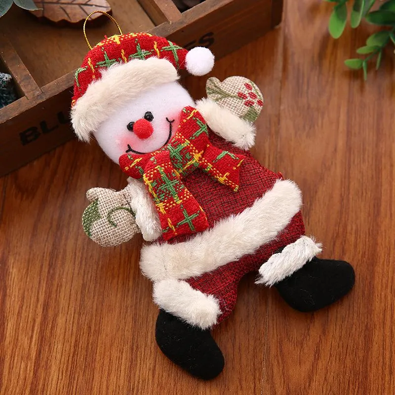 Christmas Decorations Storefront Door Tree Pendant Santa Doll Deer Snowman