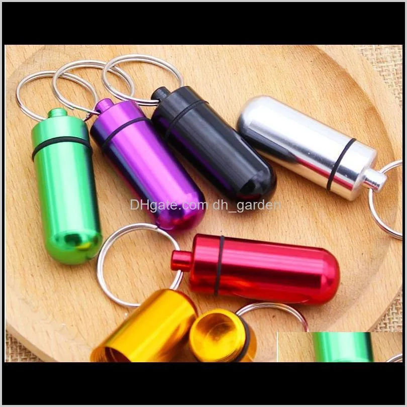 travel aluminum alloy waterproof pill box case keyring key chain storage organizer bottle holder container keychain sn2280