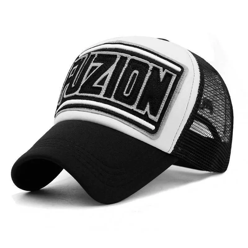 Partihandel Vuxen Sommar Sun Mössor Män Kyla Hiphop Punk Rock Truck Cap Women Fashion Mesh Baseball Caps 11 Färger Q0911