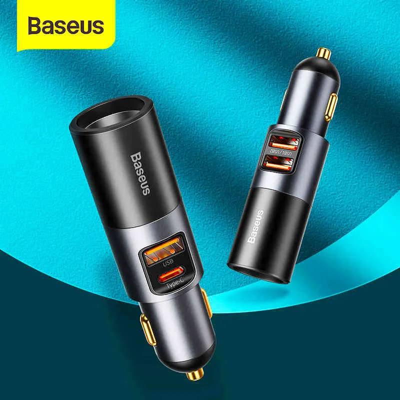 BASEUS 120W QC 3.0 PD 3.0 USB-auto voor I 12 Pro Samsung Xiaomi Expansion Port Mobile Phone Charger