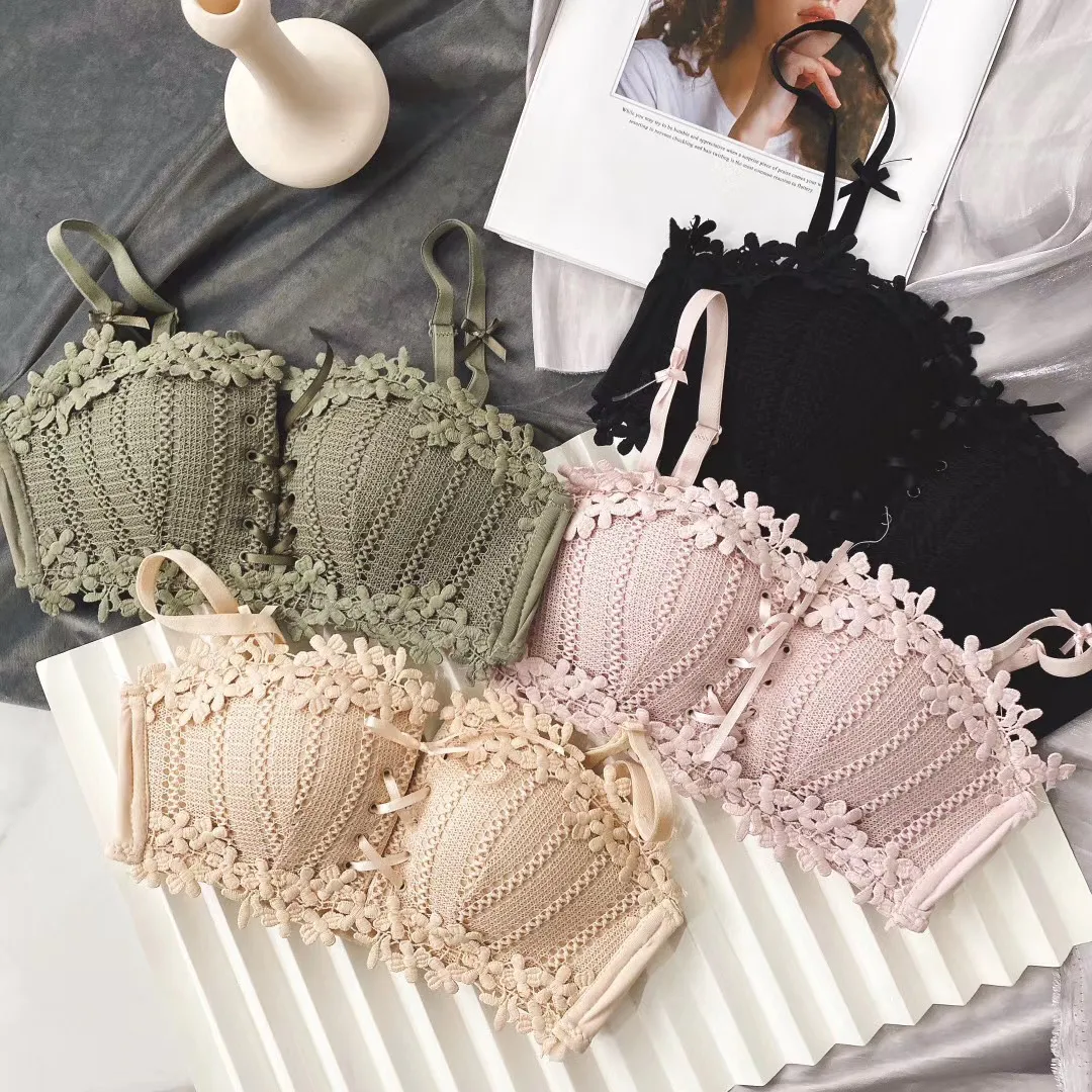 Womens Sexy Underwear Floral Embroidery Lace Bras Tied Lingerie Seamless Bra  Wireless Brassiere Female Intimates Lingerie From Here_well, $6.07