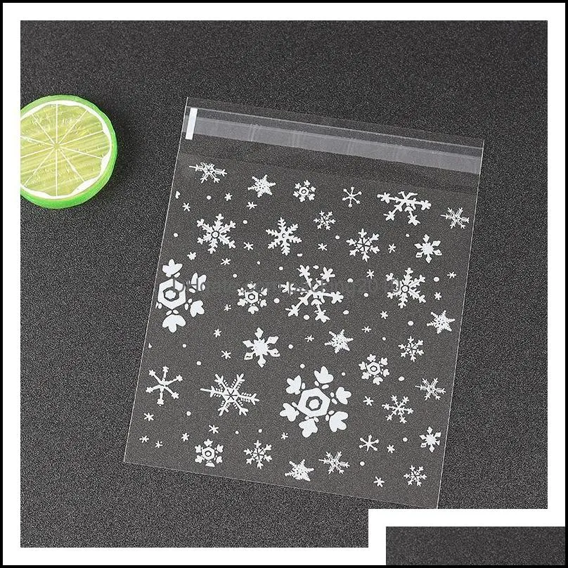 Clear Cello Snowflake Xmas Cellophane Sweet Biscuit Bags Party Favour Gift Home DIY Wrapping Supplies Celebration Wrap