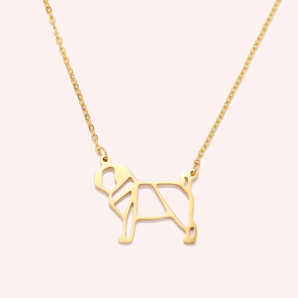 Cacana Stainless Steel Necklac Cute Dog Pet Pendant for Women Love My Pet Animal Dog Necklace Choker Ketting Jewelry Gift (5)