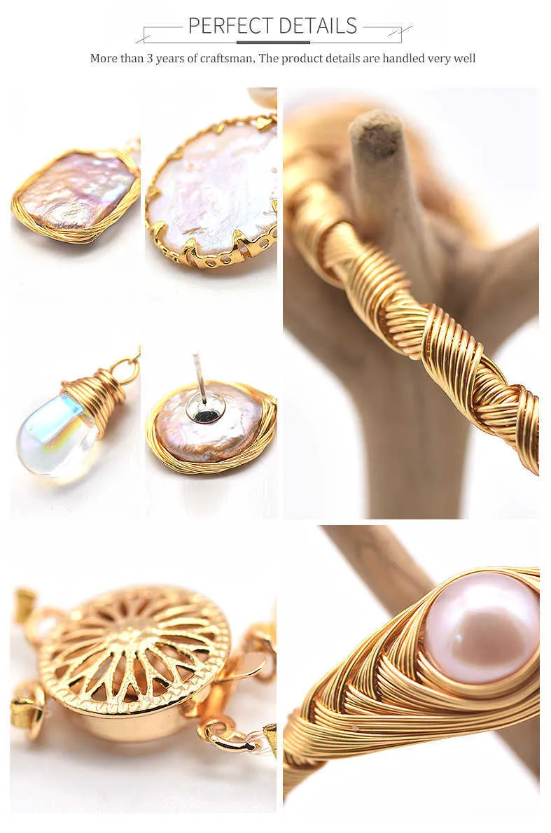 Collier Perle D'eau Douce Rose Plaqué Or - Perle Baroque Véritable, Création #1576, Neuf Avec étiquettes