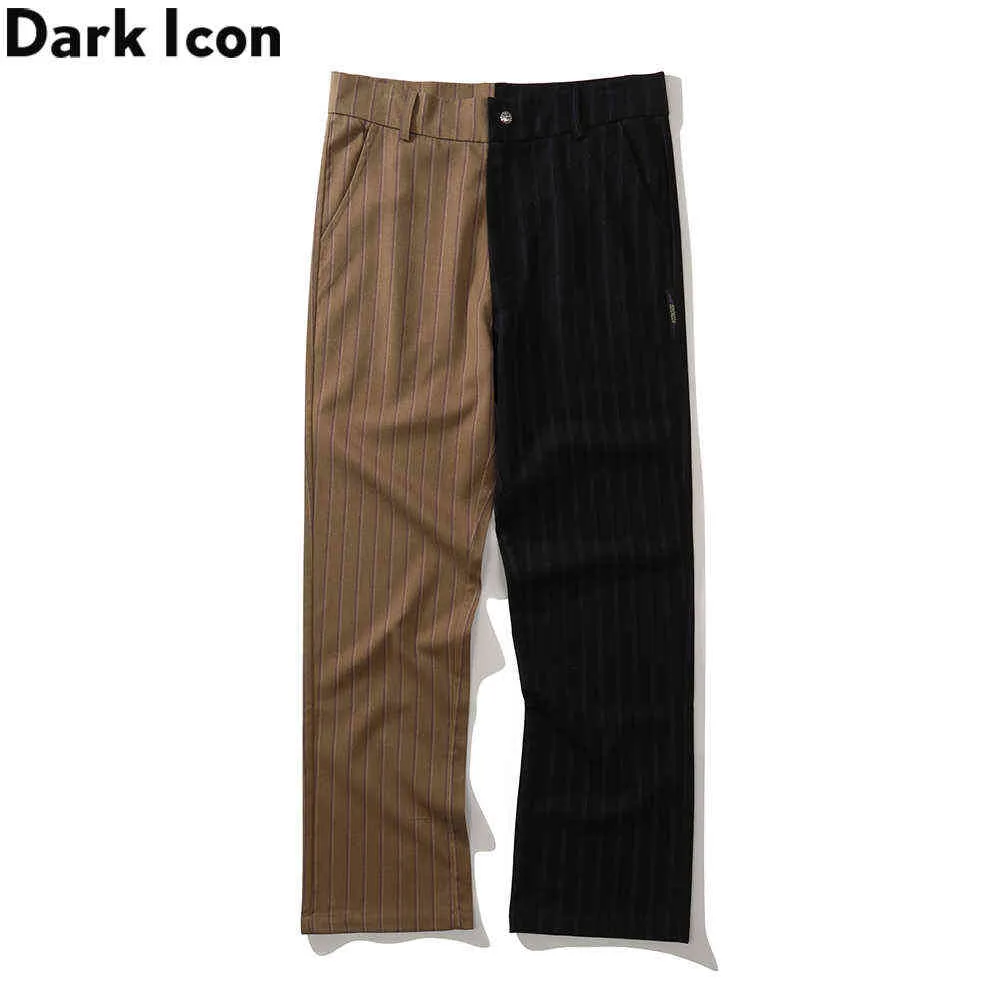 Pantalons pour hommes en sergé avec blocs de couleurs Pantalons droits pour hommes 210603